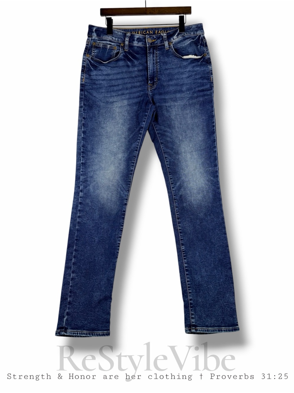 AMERICAN EAGLE Men’s Size 34x34 Denim Jeans Slim Fit Next Level Flex Stretch